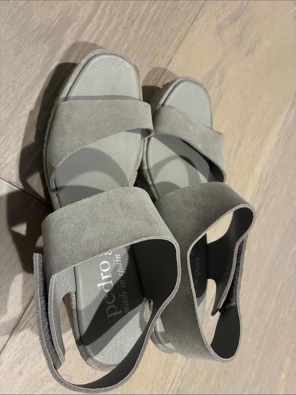 Pedro Garcia Gray Suede Open-Toe Slide Mules